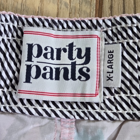 Party Pants Mens Xl Pink Surfing Print Swim Shorts - Picture 7 of 9